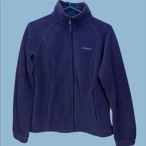 purple columbia fleece zip up jacket in size large
